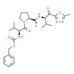 ChemSpider 2D Image | N-[(Benzyloxy)carbonyl]-L-valyl-N-[(2R)-3-methyl-1-(5-methyl-1,3,4-oxadiazol-2-yl)-1-oxo-2-butanyl]-L-prolinamide | C26H35N5O6