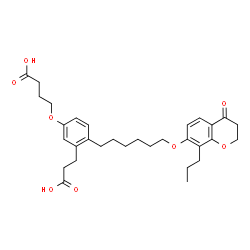 ChemSpider 2D Image | 4-[3-(2-Carboxyethyl)-4-{6-[(4-oxo-8-propyl-3,4-dihydro-2H-chromen-7-yl)oxy]hexyl}phenoxy]butanoic acid | C31H40O8