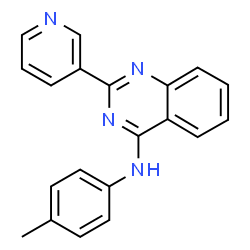 ChemSpider 2D Image | N-(4-Methylphenyl)-2-(3-pyridinyl)-4-quinazolinamine | C20H16N4