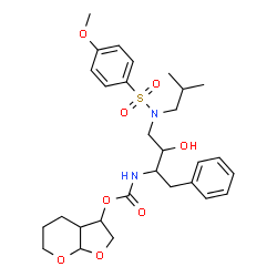 ChemSpider 2D Image | Hexahydro-4H-furo[2,3-b]pyran-3-yl (3-hydroxy-4-{isobutyl[(4-methoxyphenyl)sulfonyl]amino}-1-phenyl-2-butanyl)carbamate | C29H40N2O8S