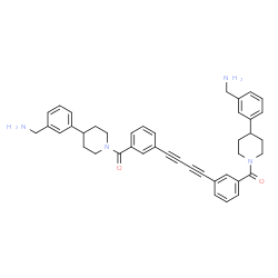ChemSpider 2D Image | (1,3-Butadiyne-1,4-diyldi-3,1-phenylene)bis({4-[3-(aminomethyl)phenyl]-1-piperidinyl}methanone) | C42H42N4O2