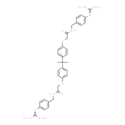 ChemSpider 2D Image | 2,2'-[2,2-Propanediylbis(4,1-phenyleneoxy)]bis(N-{4-[(diaminomethylene)amino]benzyl}acetamide) | C35H40N8O4
