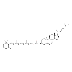 ChemSpider 2D Image | O~15~-{[(3beta)-Cholest-5-en-3-yloxy]carbonyl}retinol | C48H74O3