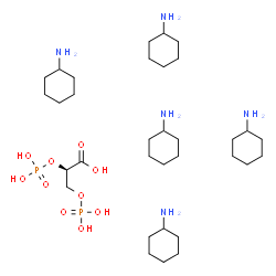 ChemSpider 2D Image | (2R)-2,3-Bis(phosphonooxy)propanoic acid - cyclohexanamine (1:5) | C33H73N5O10P2