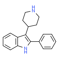 ChemSpider 2D Image | 2-Phenyl-3-(4-piperidinyl)-1H-indole | C19H20N2