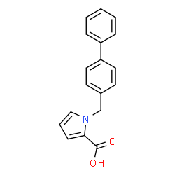 ChemSpider 2D Image | 1-(4-Biphenylylmethyl)-1H-pyrrole-2-carboxylic acid | C18H15NO2