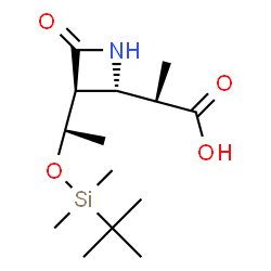 ChemSpider 2D Image | (3S,4S)-3-((R)-(tert-Butyldimethyl-silyloxy)ethyl)-4((R)-carboxyethyl)-2-azetidinone | C14H27NO4Si