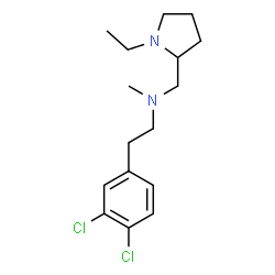 ChemSpider 2D Image | 2-(3,4-Dichlorophenyl)-N-[(1-ethyl-2-pyrrolidinyl)methyl]-N-methylethanamine | C16H24Cl2N2