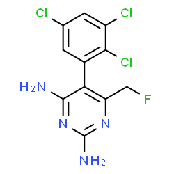 ChemSpider 2D Image | 2,4-diamino-6-(fluoromethyl)-5-(2,3,5-trichlorophenyl)pyrimidine | C11H8Cl3FN4