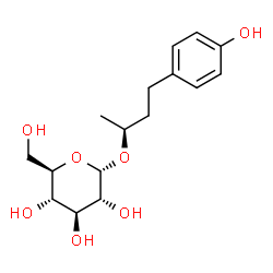 ChemSpider 2D Image | (2S)-4-(4-Hydroxyphenyl)-2-butanyl alpha-D-glucopyranoside | C16H24O7