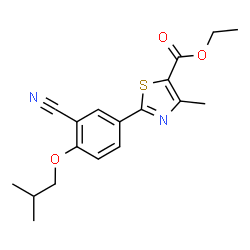 ChemSpider 2D Image | Ethyl 2-(3-cyano-4-isobutoxyphenyl)-4-methyl-5-thiazolecarboxylate | C18H20N2O3S