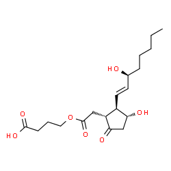 ChemSpider 2D Image | 4-(2-{(1R,2R,3R)-3-Hydroxy-2-[(1E,3S)-3-hydroxy-1-octen-1-yl]-5-oxocyclopentyl}acetoxy)butanoic acid | C19H30O7