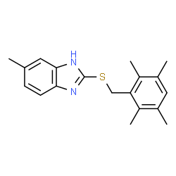 ChemSpider 2D Image | 6-Methyl-2-[(2,3,5,6-tetramethylbenzyl)sulfanyl]-1H-benzimidazole | C19H22N2S