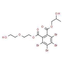 ChemSpider 2D Image | 2-(2-Hydroxyethoxy)ethyl 2-hydroxypropyl 3,4,5,6-tetrabromophthalate | C15H16Br4O7