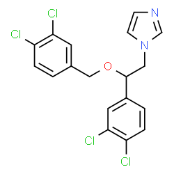 ChemSpider 2D Image | 1-{2-[(3,4-Dichlorobenzyl)oxy]-2-(3,4-dichlorophenyl)ethyl}-1H-imidazole | C18H14Cl4N2O