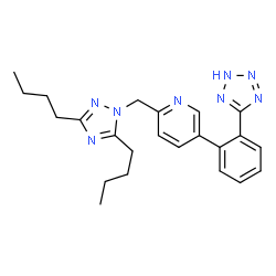 ChemSpider 2D Image | 2-[(3,5-Dibutyl-1H-1,2,4-triazol-1-yl)methyl]-5-[2-(2H-tetrazol-5-yl)phenyl]pyridine | C23H28N8