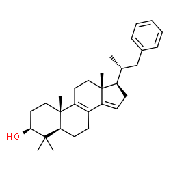 ChemSpider 2D Image | (3S,5R,10S,13R,17R)-4,4,10,13-Tetramethyl-17-[(2R)-1-phenyl-2-propanyl]-2,3,4,5,6,7,10,11,12,13,16,17-dodecahydro-1H-cyclopenta[a]phenanthren-3-ol | C30H42O