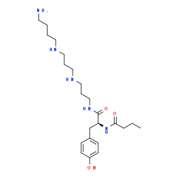 ChemSpider 2D Image | N-[3-({3-[(4-Aminobutyl)amino]propyl}amino)propyl]-Nalpha-butyryl-L-tyrosinamide | C23H41N5O3