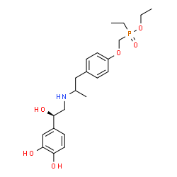 ChemSpider 2D Image | Ethyl {[4-(2-{[(2R)-2-(3,4-dihydroxyphenyl)-2-hydroxyethyl]amino}propyl)phenoxy]methyl}ethylphosphinate | C22H32NO6P