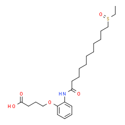 ChemSpider 2D Image | 4-(2-{[11-(Ethylsulfinyl)undecanoyl]amino}phenoxy)butanoic acid | C23H37NO5S