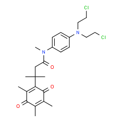 ChemSpider 2D Image | N-{4-[Bis(2-chloroethyl)amino]phenyl}-N,3-dimethyl-3-(2,4,5-trimethyl-3,6-dioxo-1,4-cyclohexadien-1-yl)butanamide | C25H32Cl2N2O3