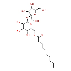 ChemSpider 2D Image | beta-D-Fructofuranosyl 6-O-decanoyl-alpha-D-galactopyranoside | C22H40O12