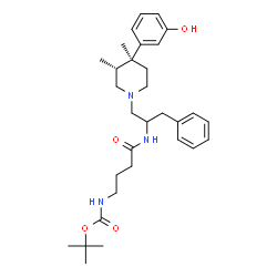 ChemSpider 2D Image | 2-Methyl-2-propanyl [4-({1-[(3R,4S)-4-(3-hydroxyphenyl)-3,4-dimethyl-1-piperidinyl]-3-phenyl-2-propanyl}amino)-4-oxobutyl]carbamate | C31H45N3O4