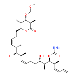 ChemSpider 2D Image | (3Z,5S,6S,7S,8R,11Z,13S,14R,15S,16Z)-8,14-Dihydroxy-19-[(2S,3S,4S,5R)-4-(methoxymethoxy)-3,5-dimethyl-6-oxotetrahydro-2H-pyran-2-yl]-5,7,13,15-tetramethyl-1,3,11,16-nonadecatetraen-6-yl carbamate (non
-preferred name) | C33H55NO8