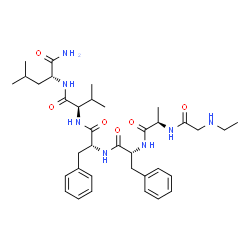 ChemSpider 2D Image | N-Ethylglycyl-D-alanyl-D-phenylalanyl-D-phenylalanyl-D-valyl-D-leucinamide | C36H53N7O6