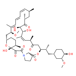 ChemSpider 2D Image | (1R,8S,11S,14R,15Z,17R,18R,20R,22S,23Z,25E,27E,29S,31S,34R)-1,17,18-Trihydroxy-11-{(2R)-1-[(1S,3R,4R)-4-hydroxy-3-methoxycyclohexyl]-2-propanyl}-29-methoxy-14,16,20,22,28,34-hexamethyl-10,35-dioxa-4-a
zatricyclo[29.3.1.0~4,8~]pentatriaconta-15,23,25,27-tetraene-2,3,9,13,19-pentone | C49H75NO13
