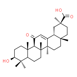 ChemSpider 2D Image | (3beta,5xi)-3-Hydroxy-11-oxoolean-12-en-30-oic acid | C30H46O4