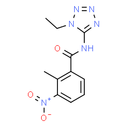 ChemSpider 2D Image | N-(1-Ethyl-1H-tetrazol-5-yl)-2-methyl-3-nitrobenzamide | C11H12N6O3