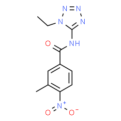 ChemSpider 2D Image | N-(1-Ethyl-1H-tetrazol-5-yl)-3-methyl-4-nitrobenzamide | C11H12N6O3