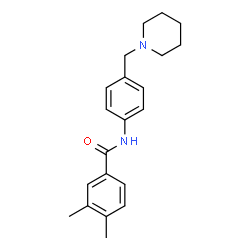 ChemSpider 2D Image | 3,4-Dimethyl-N-[4-(1-piperidinylmethyl)phenyl]benzamide | C21H26N2O