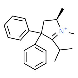 ChemSpider 2D Image | (2R)-5-Isopropyl-1,2-dimethyl-4,4-diphenyl-3,4-dihydro-2H-pyrrolium | C21H26N