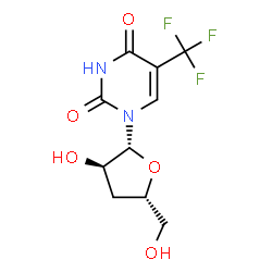 ChemSpider 2D Image | 3'-Deoxy-5-(trifluoromethyl)uridine | C10H11F3N2O5