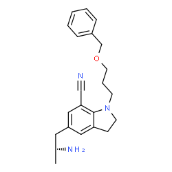 ChemSpider 2D Image | (R )-5-(2-aminopropyl)-1-(3-benzyloxypropyl) indoline-7-carbonitrile | C22H27N3O