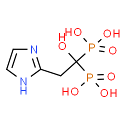 ChemSpider 2D Image | [1-Hydroxy-2-(1H-imidazol-2-yl)-1,1-ethanediyl]bis(phosphonic acid) | C5H10N2O7P2