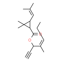 ChemSpider 2D Image | (4Z)-4-Methyl-4-hepten-1-yn-3-yl 2,2-dimethyl-3-(2-methyl-1-propen-1-yl)cyclopropanecarboxylate | C18H26O2
