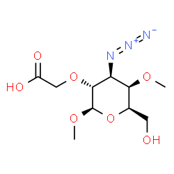 ChemSpider 2D Image | Methyl 3-azido-2-O-(carboxymethyl)-3-deoxy-4-O-methyl-beta-D-galactopyranoside | C10H17N3O7