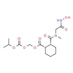ChemSpider 2D Image | [(Isopropoxycarbonyl)oxy]methyl (1S,2R)-2-{[2-(hydroxyamino)-2-oxoethyl](methyl)carbamoyl}cyclohexanecarboxylate | C16H26N2O8