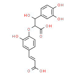 ChemSpider 2D Image | (2E)-3-{4-[1-Carboxy-2-(3,4-dihydroxyphenyl)-2-hydroxyethoxy]-3-hydroxyphenyl}acrylic acid | C18H16O9