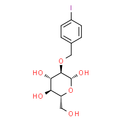ChemSpider 2D Image | 2-O-(4-Iodobenzyl)-beta-D-glucopyranose | C13H17IO6