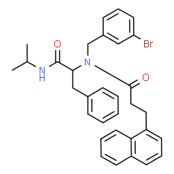 ChemSpider 2D Image | Nalpha-(3-Bromobenzyl)-N-isopropyl-Nalpha-[3-(1-naphthyl)propanoyl]phenylalaninamide | C32H33BrN2O2