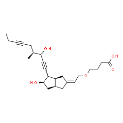 ChemSpider 2D Image | 4-({(2Z)-2-[(3aS,4S,5R,6aS)-5-Hydroxy-4-[(3S,4S)-3-hydroxy-4-methyl-1,6-nonadiyn-1-yl]hexahydro-2(1H)-pentalenylidene]ethyl}oxy)butanoic acid | C24H34O5