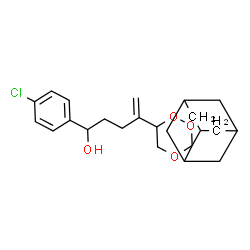 ChemSpider 2D Image | 1-(4-Chlorophenyl)-4-(spiro[tricyclo[3.3.1.1~3,7~]decane-2,3'-[1,2,4]trioxan]-6'-yl)-4-penten-1-ol | C23H29ClO4