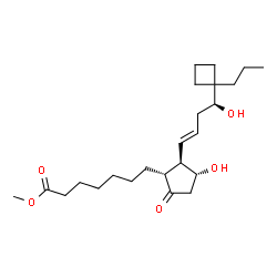 ChemSpider 2D Image | Methyl (11alpha,13E,16S)-11,16-dihydroxy-9-oxo-17-propyl-17,20-cycloprost-13-en-1-oate | C24H40O5