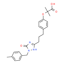 ChemSpider 2D Image | 2-Methyl-2-(4-{3-[1-(4-methylbenzyl)-5-oxo-2,5-dihydro-1H-1,2,4-triazol-3-yl]propyl}phenoxy)propanoic acid | C23H27N3O4