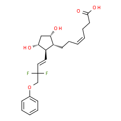 ChemSpider 2D Image | (4Z)-7-{(1R,2R,3R,5S)-2-[(1E)-3,3-Difluoro-4-phenoxy-1-buten-1-yl]-3,5-dihydroxycyclopentyl}-4-heptenoic acid | C22H28F2O5