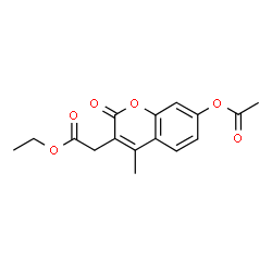 ChemSpider 2D Image | Ethyl (7-acetoxy-4-methyl-2-oxo-2H-chromen-3-yl)acetate | C16H16O6